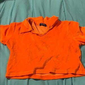 Orange Collard Crop Top